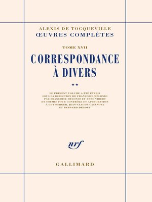 cover image of Correspondance à divers (Tome 2)